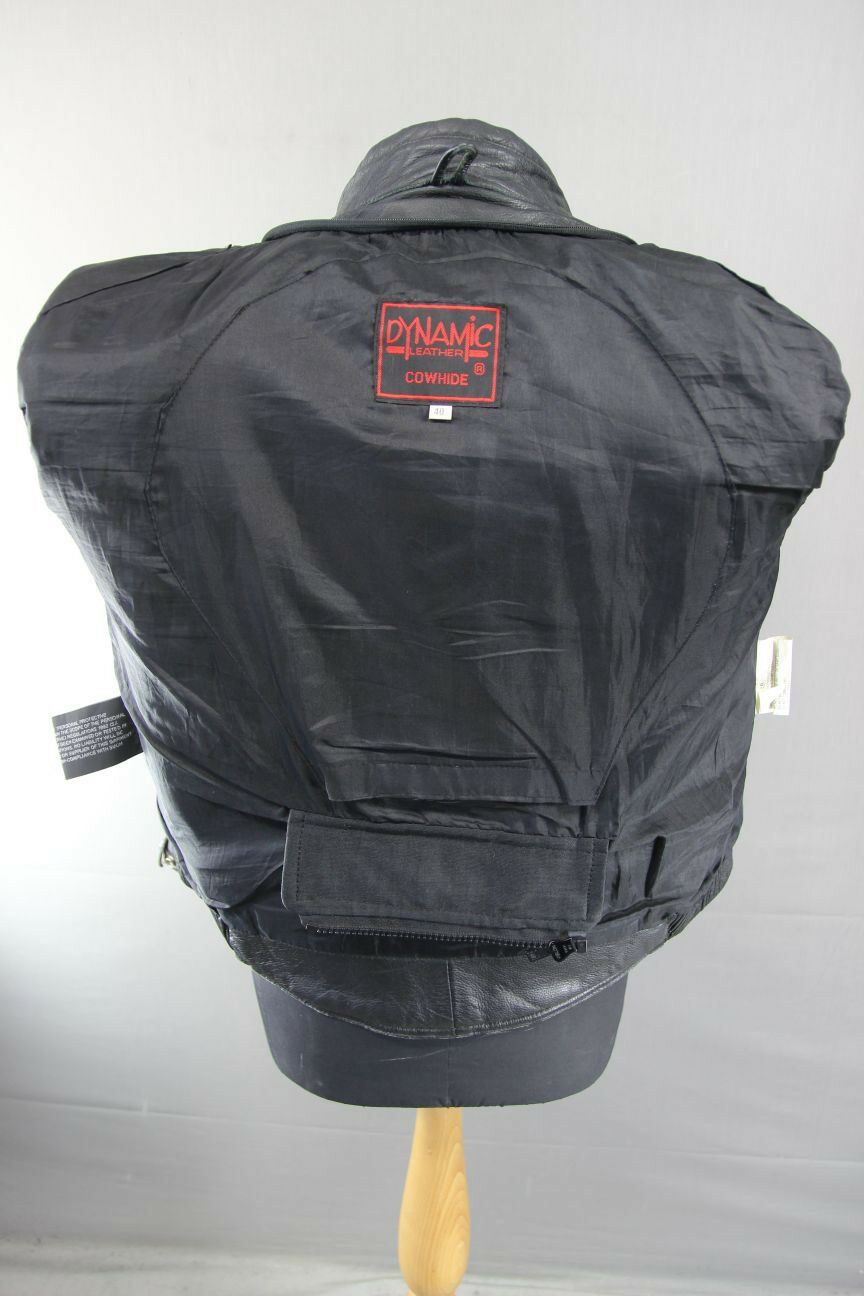CLASSIC DYNAMIC LEATHER BLACK COWHIDE BIKER JACKET 40 INCH