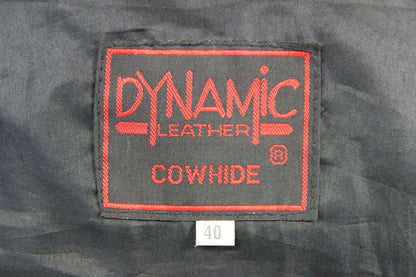 CLASSIC DYNAMIC LEATHER BLACK COWHIDE BIKER JACKET 40 INCH