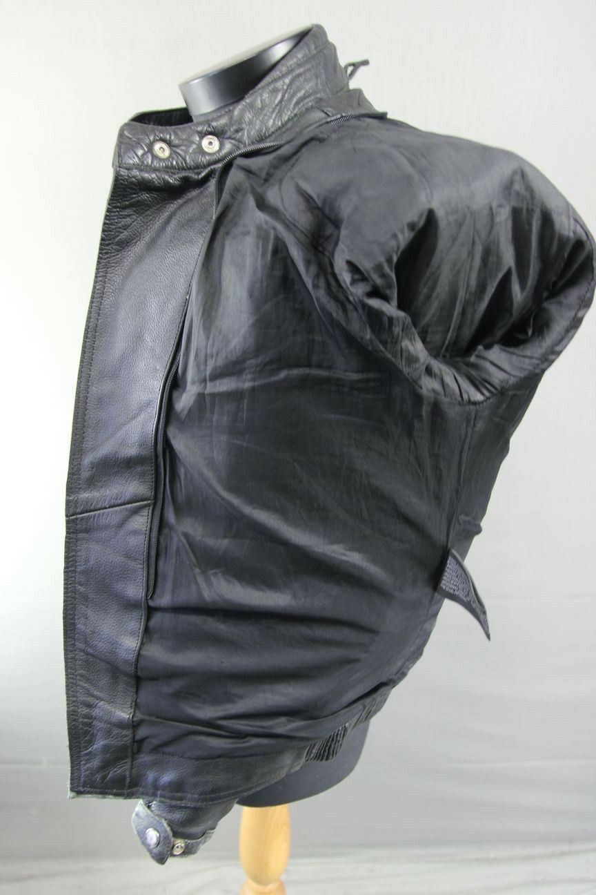 CLASSIC DYNAMIC LEATHER BLACK COWHIDE BIKER JACKET 40 INCH