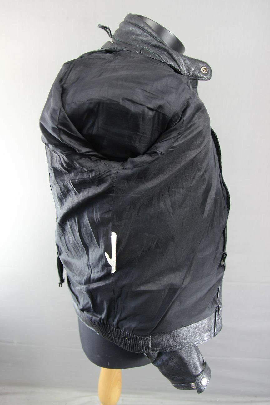CLASSIC DYNAMIC LEATHER BLACK COWHIDE BIKER JACKET 40 INCH