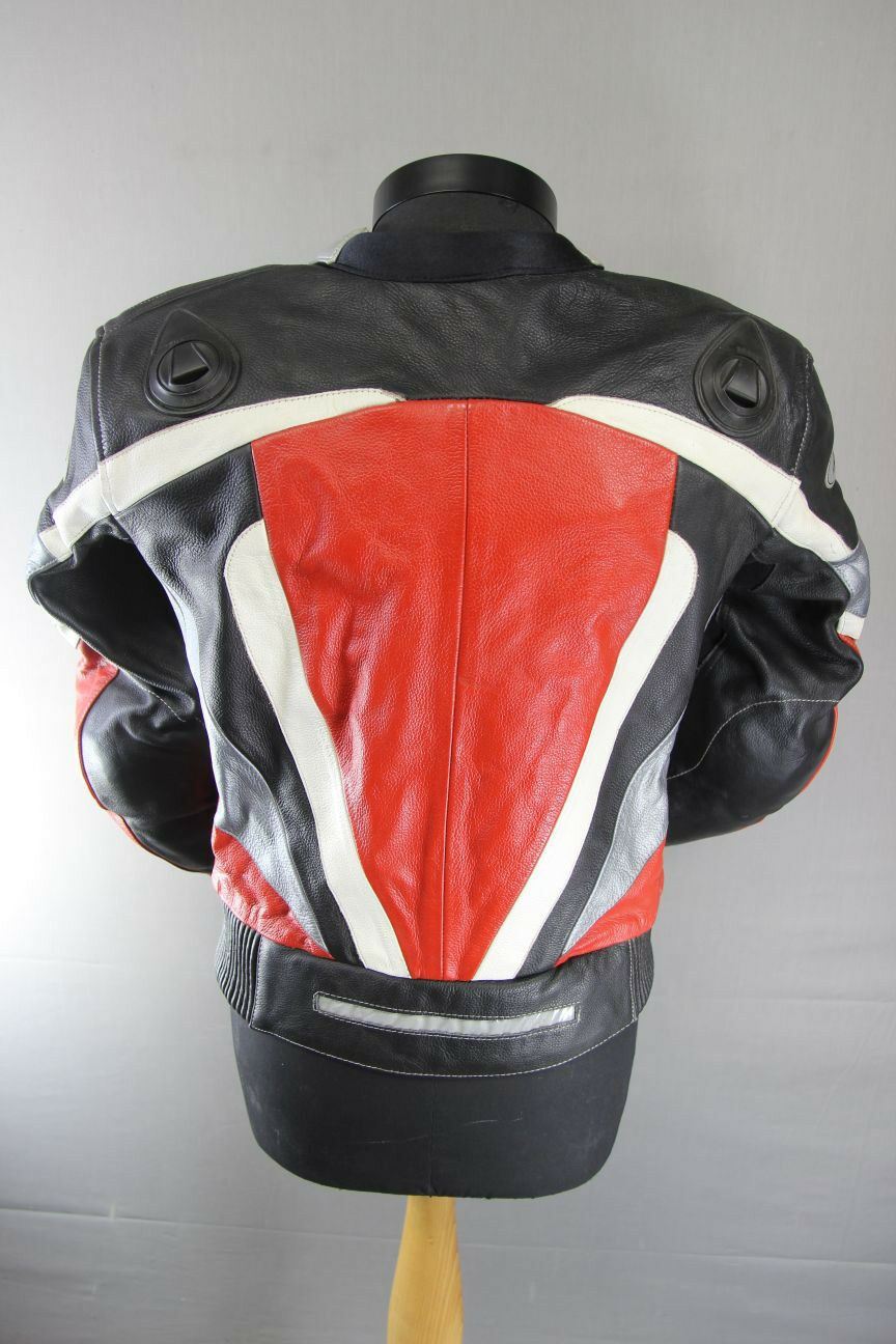 AARD WEAR LEATHER BIKER JACKET 38" + REMOVABLE BACK, SHOULDER & ELBOW PROTECTORS