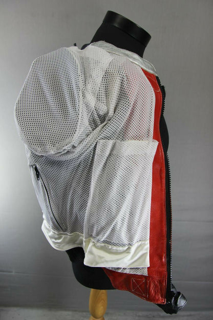 AARD WEAR LEATHER BIKER JACKET 38" + REMOVABLE BACK, SHOULDER & ELBOW PROTECTORS