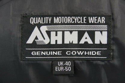 ASHMAN GREY, BLUE, BLACK & WHITE COWHIDE LEATHER BIKER JACKET + CE ARMOUR 40 IN