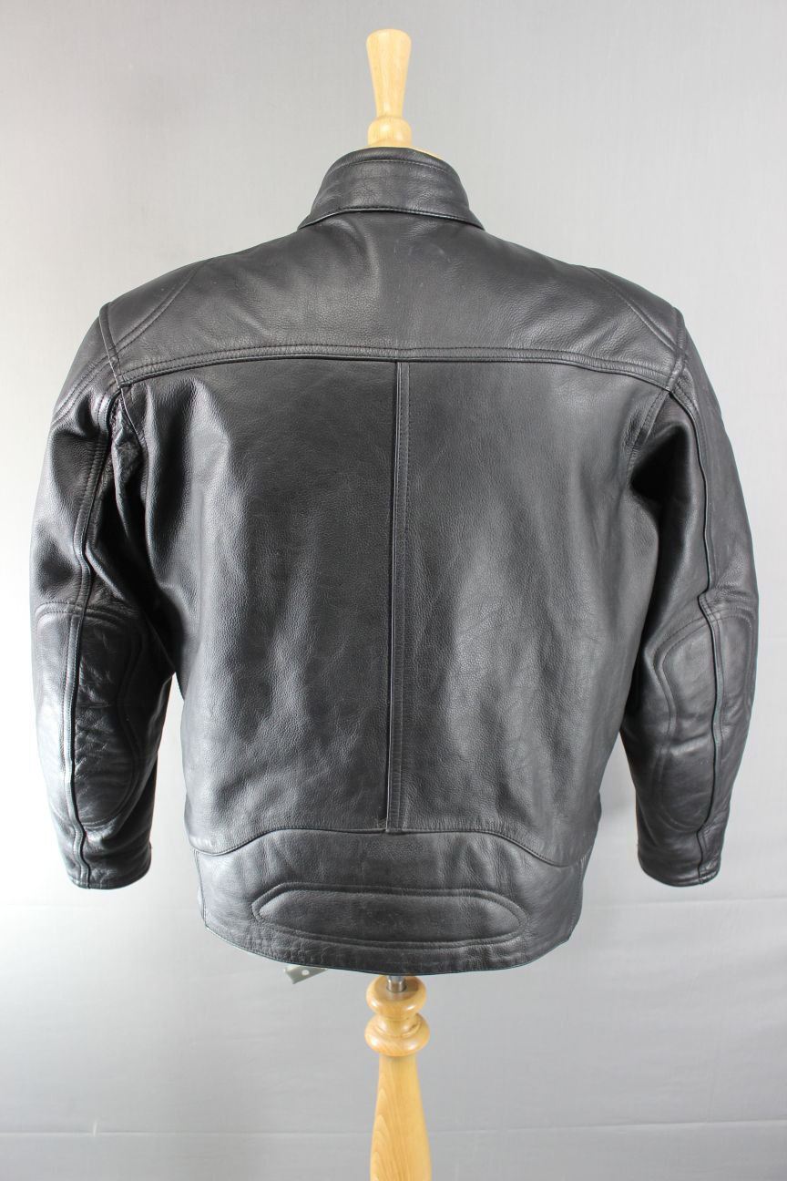 CLASSIC RAYVEN BLACK LEATHER BIKER JACKET SIZE 14
