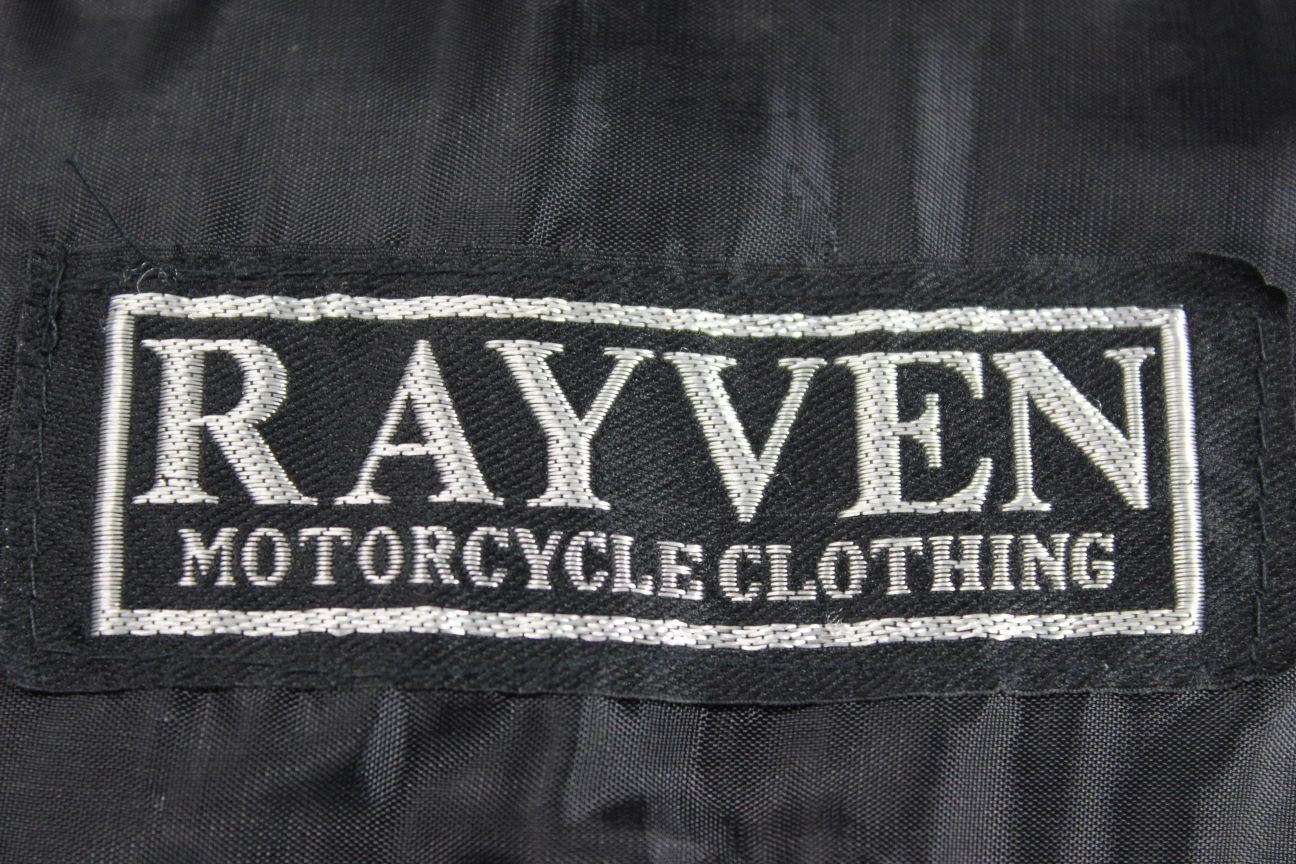 CLASSIC RAYVEN BLACK LEATHER BIKER JACKET SIZE 14