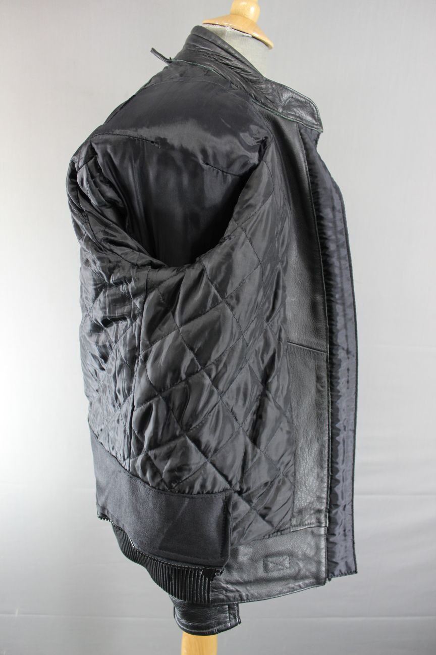 CLASSIC RAYVEN BLACK LEATHER BIKER JACKET SIZE 14