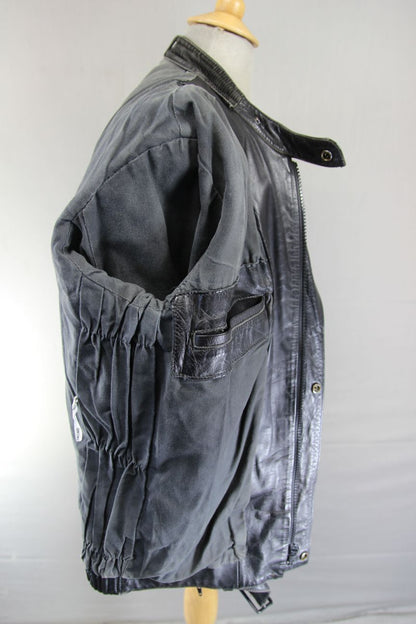 VINTAGE 80's CRUSADER BY MIKE LEWIS BRITISH MADE BLACK LEATHER BIKER JCKT 40-42"