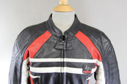 HEIN GERICKE '2 KEEN' LEATHER BIKER JACKET WITH REMOVABLE CE ARMOUR 40 INCH