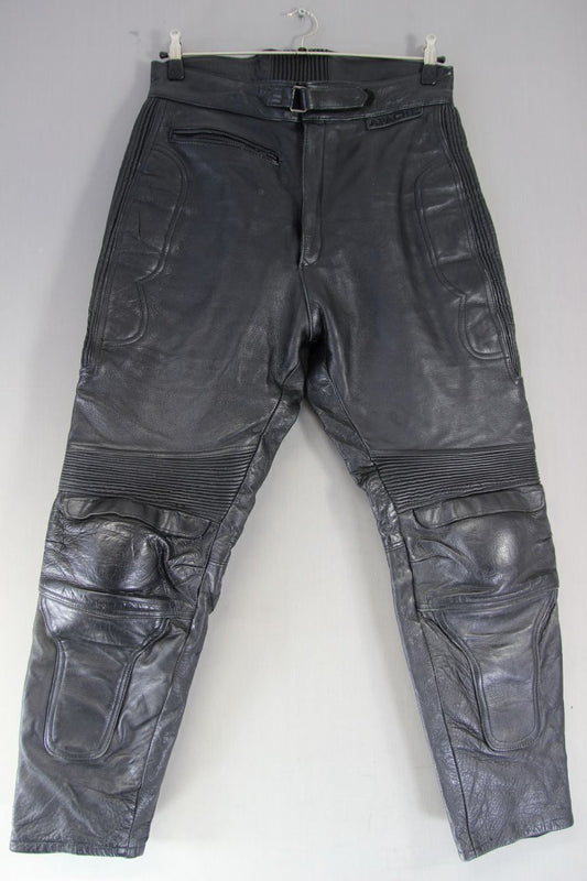 APACHE LEATHERS BLACK 'CHIEFTON' BIKER TROUSERS + CE ARMOUR WAIST 34-36"/LEG 28"