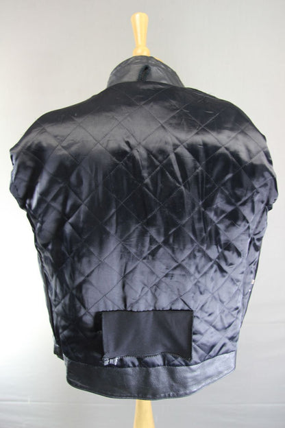 CLASSIC BLACK LEATHER BIKER JACKET 44-46 INCH