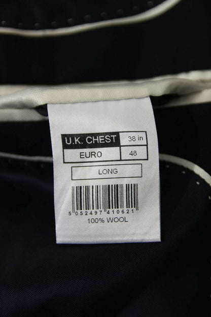 BRAND NEW PURE WOOL DARK BLUE/NAVY JACKET: 38 INCH CHEST (LONG FIT)