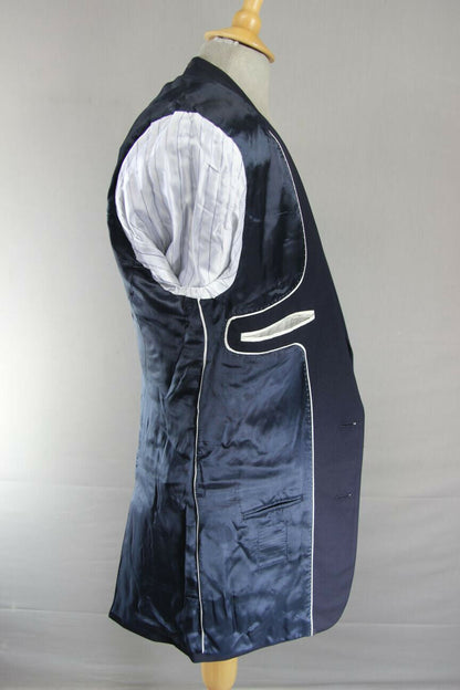 BRAND NEW PURE WOOL DARK BLUE/NAVY JACKET: 38 INCH CHEST (LONG FIT)