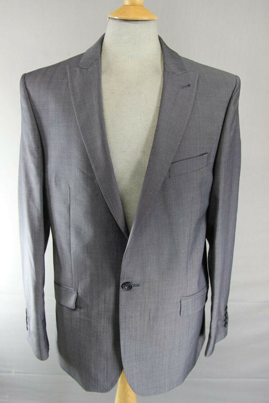 BRAND NEW WOOL RICH BLEND GREY JACKET: 40 INCH CHEST (LONG FIT)