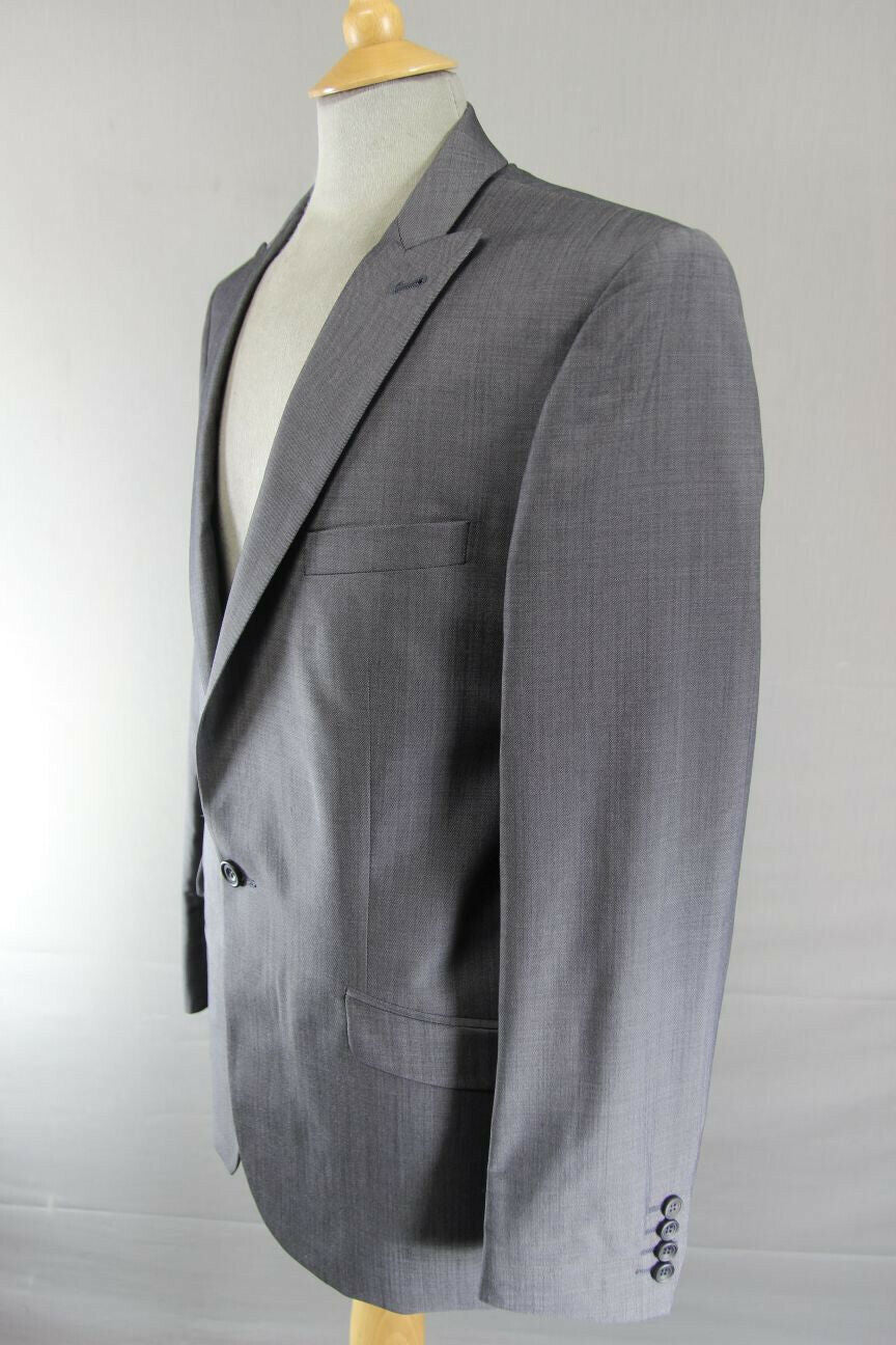 BRAND NEW WOOL RICH BLEND GREY JACKET: 40 INCH CHEST (LONG FIT)