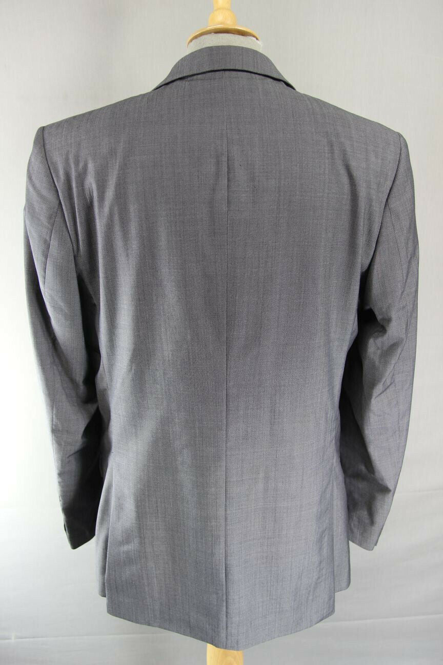 BRAND NEW WOOL RICH BLEND GREY JACKET: 40 INCH CHEST (LONG FIT)