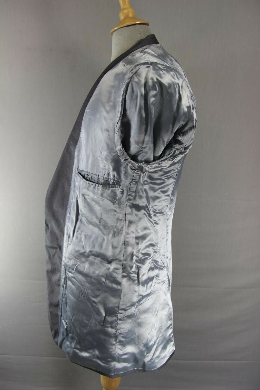 BRAND NEW WOOL RICH BLEND GREY JACKET: 40 INCH CHEST (LONG FIT)