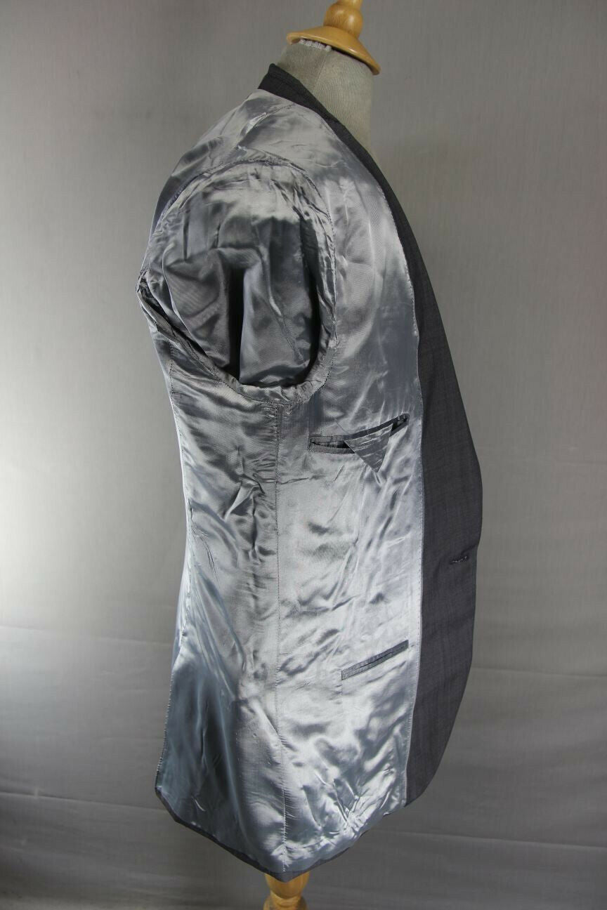 BRAND NEW WOOL RICH BLEND GREY JACKET: 40 INCH CHEST (LONG FIT)