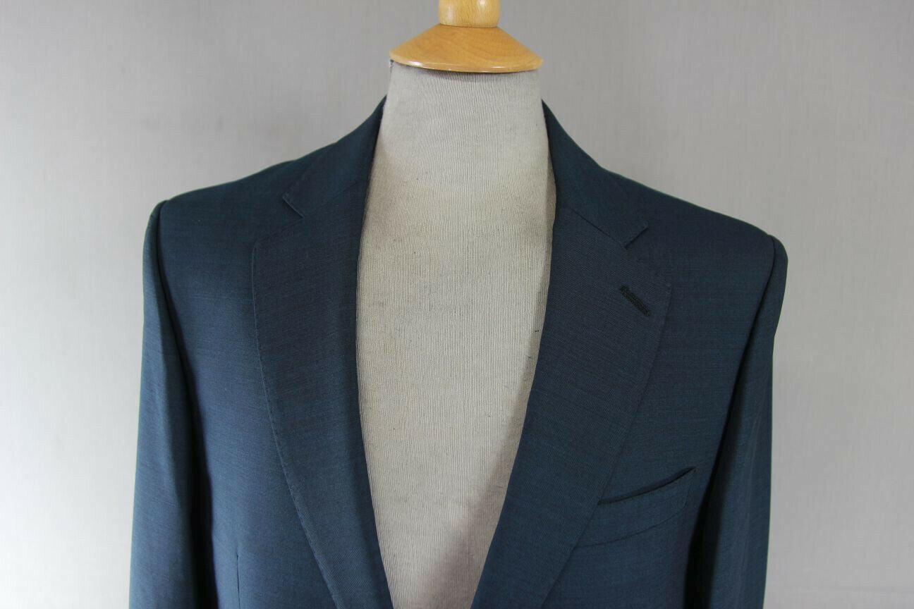 BRAND NEW WOOL RICH BLEND 3 POCKET BLUE JACKET: 38 INCH CHEST (LONG FIT)
