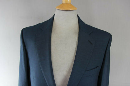 BRAND NEW WOOL RICH BLEND 3 POCKET BLUE JACKET: 38 INCH CHEST (LONG FIT)