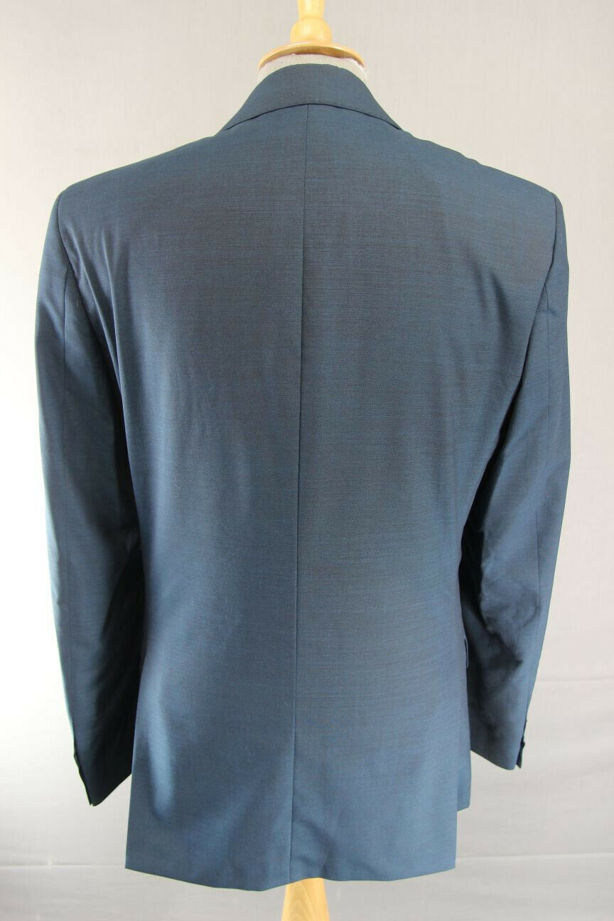 BRAND NEW WOOL RICH BLEND 3 POCKET BLUE JACKET: 38 INCH CHEST (LONG FIT)