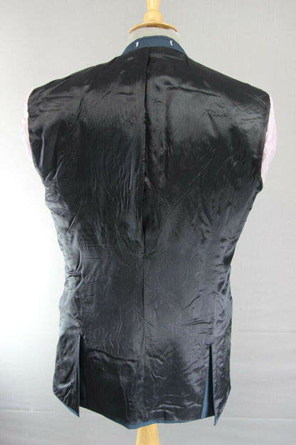 BRAND NEW WOOL RICH BLEND 3 POCKET BLUE JACKET: 38 INCH CHEST (LONG FIT)