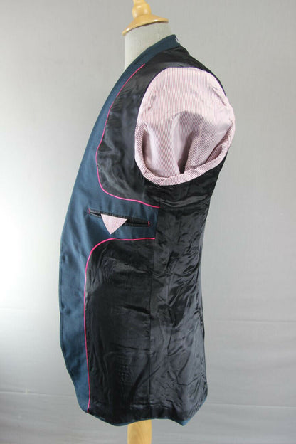BRAND NEW WOOL RICH BLEND 3 POCKET BLUE JACKET: 38 INCH CHEST (LONG FIT)