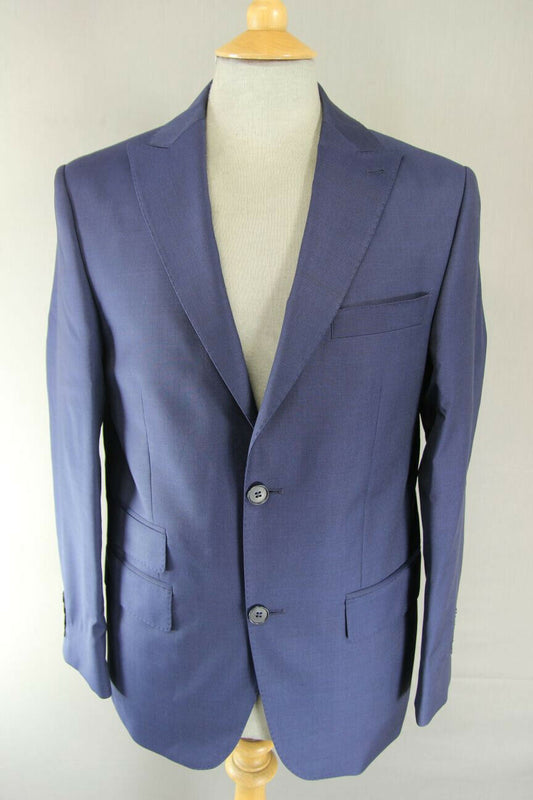 BRAND NEW WOOL RICH BLEND 3 POCKET NAVY BLUE JACKET: 36 INCH CHEST (SHORT FIT)