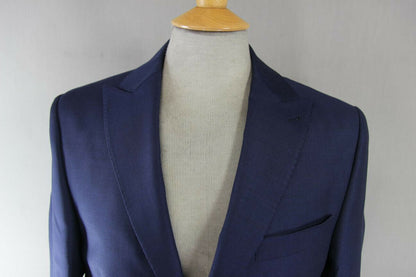 BRAND NEW WOOL RICH BLEND 3 POCKET NAVY BLUE JACKET: 36 INCH CHEST (SHORT FIT)