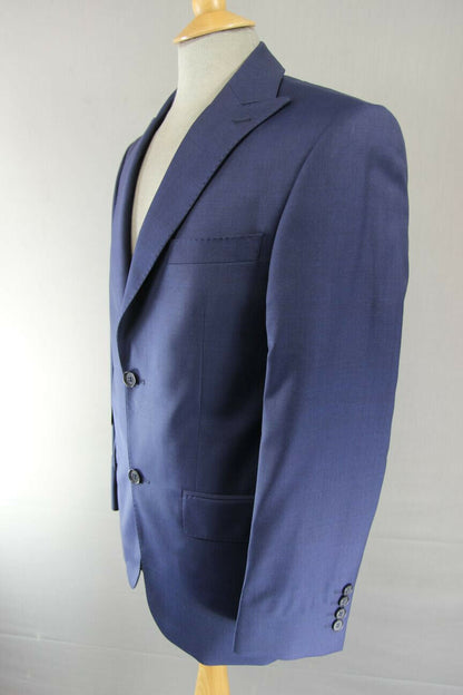 BRAND NEW WOOL RICH BLEND 3 POCKET NAVY BLUE JACKET: 36 INCH CHEST (SHORT FIT)