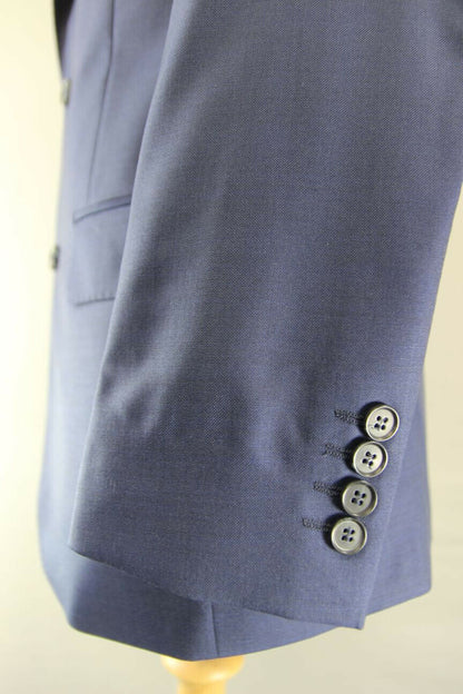 BRAND NEW WOOL RICH BLEND 3 POCKET NAVY BLUE JACKET: 36 INCH CHEST (SHORT FIT)