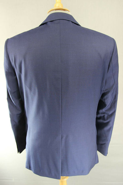 BRAND NEW WOOL RICH BLEND 3 POCKET NAVY BLUE JACKET: 36 INCH CHEST (SHORT FIT)