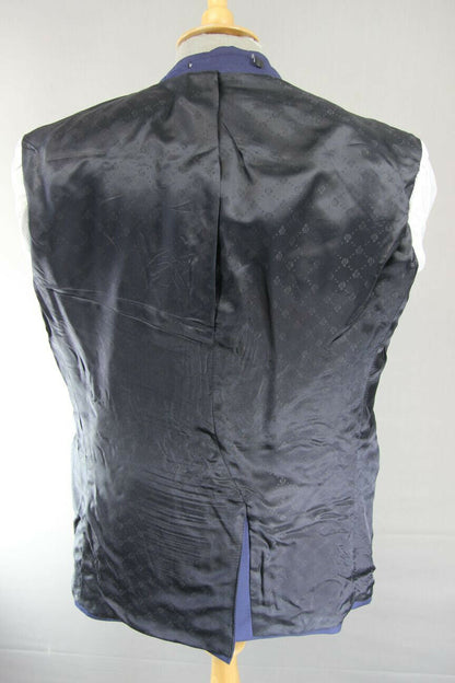 BRAND NEW WOOL RICH BLEND 3 POCKET NAVY BLUE JACKET: 36 INCH CHEST (SHORT FIT)