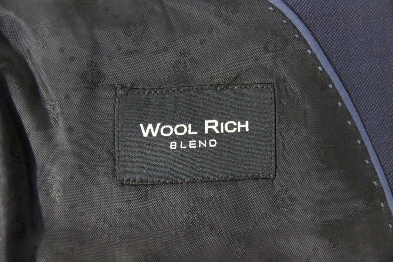 BRAND NEW WOOL RICH BLEND 3 POCKET NAVY BLUE JACKET: 36 INCH CHEST (SHORT FIT)