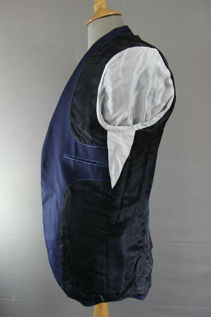 BRAND NEW WOOL RICH BLEND 3 POCKET NAVY BLUE JACKET: 36 INCH CHEST (SHORT FIT)