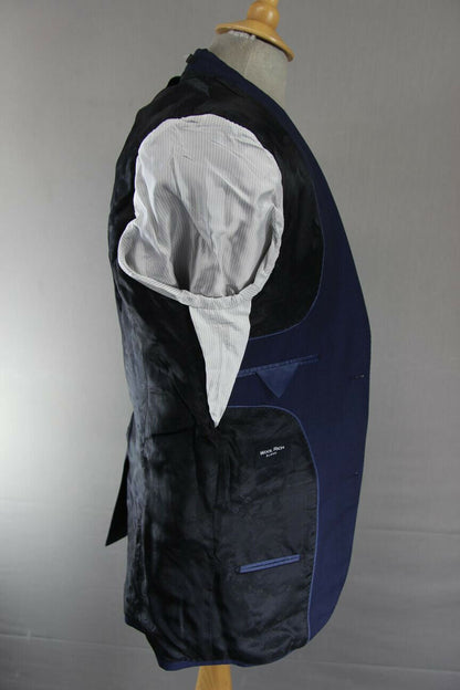 BRAND NEW WOOL RICH BLEND 3 POCKET NAVY BLUE JACKET: 36 INCH CHEST (SHORT FIT)