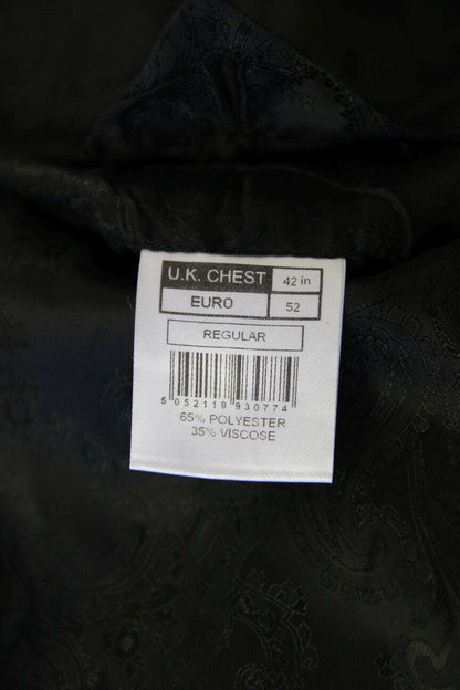 BRAND NEW BLACK FORMALWEAR SINGLE BUTTONED TUXEDO DINNER JACKET: 42 IN (REG FIT)