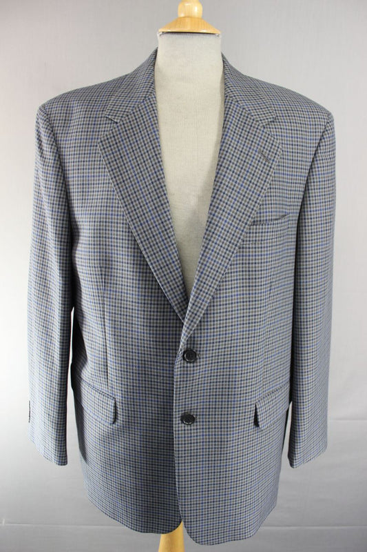CLASSIC BROOK TAVERNER BLUE/GREY CHECKED WOOL BLEND JACKET 42 INCH