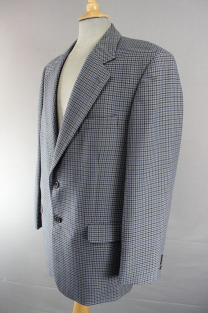 CLASSIC BROOK TAVERNER BLUE/GREY CHECKED WOOL BLEND JACKET 42 INCH