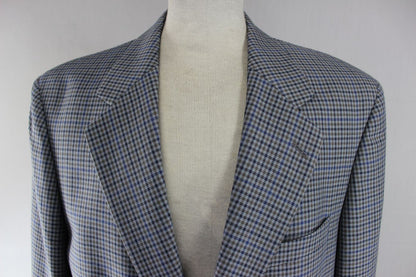CLASSIC BROOK TAVERNER BLUE/GREY CHECKED WOOL BLEND JACKET 42 INCH