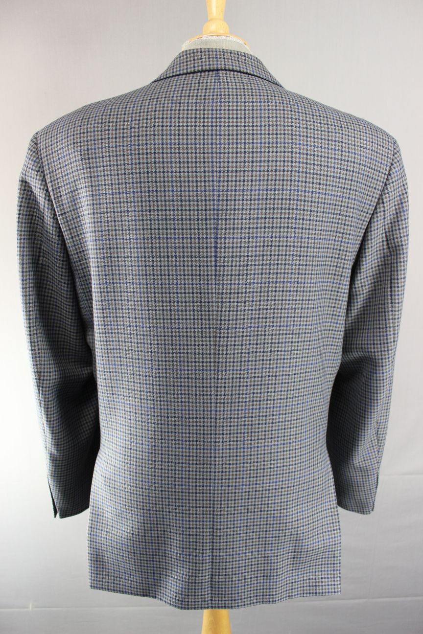 CLASSIC BROOK TAVERNER BLUE/GREY CHECKED WOOL BLEND JACKET 42 INCH