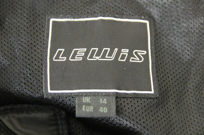 LEWIS LEATHER BLACK BIKER TROUSERS+CE ARMOUR SIZE 14:WAIST 34-36"/INSIDE LEG 30"