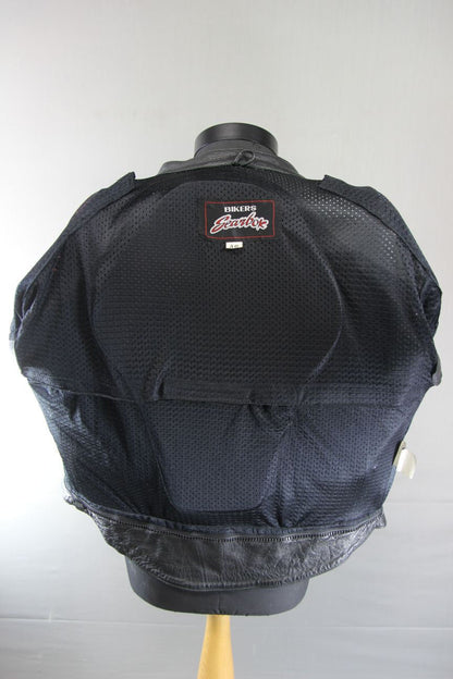 BLACK & SILVER BIKERS GEARBOX LEATHER BIKER JACKET WITH REMOVABLE PROTECTORS 44"