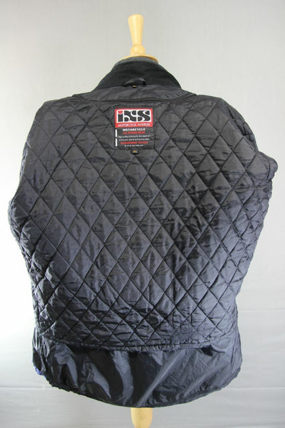 IXS BLACK & BLUE TEXTILE BIKER JACKET WITH CE ARMOUR & THERMAL LINING 46 INCH/XL