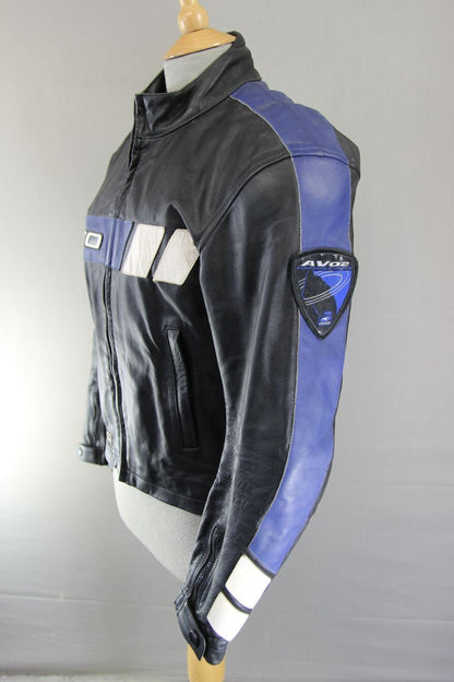 AXO RACING ITALIAN MADE LEATHER BIKER JACKET + CE ARMOUR & THERMAL LINING 36IN/S