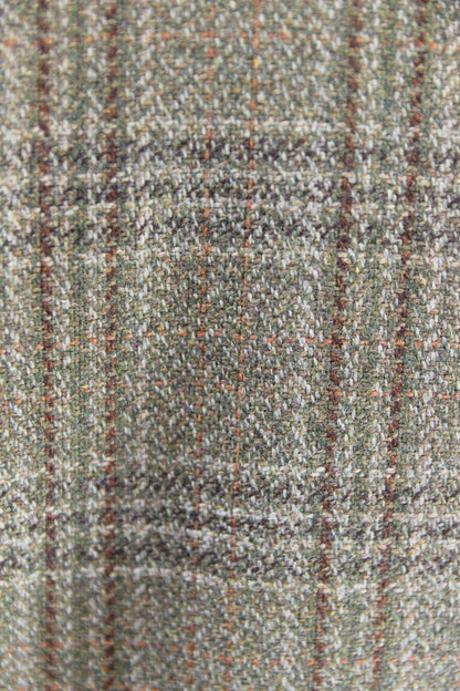VINTAGE GRENDALE BRITISH MADE GREEN & BROWN CHECKED WOOL BLEND JACKET 44 INCH