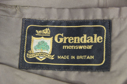 VINTAGE GRENDALE BRITISH MADE GREEN & BROWN CHECKED WOOL BLEND JACKET 44 INCH