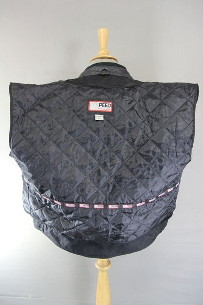 TEXPEED BLACK LEATHER BIKER JACKET WITH CE ARMOUR & THERMAL LINING 44-46 INCH/XL
