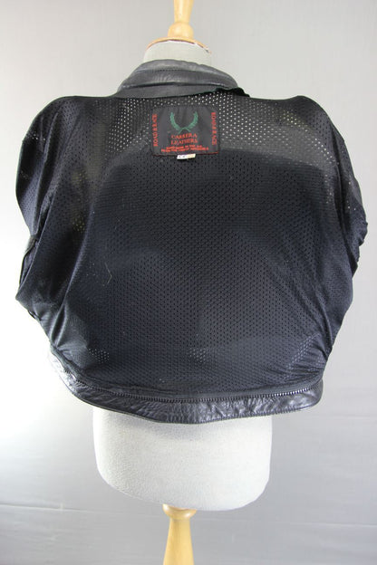 HANDMADE IN BRITAIN CARRERA LEATHERS BIKER JACKET + REMOVABLE CE ARMOUR SIZE 18