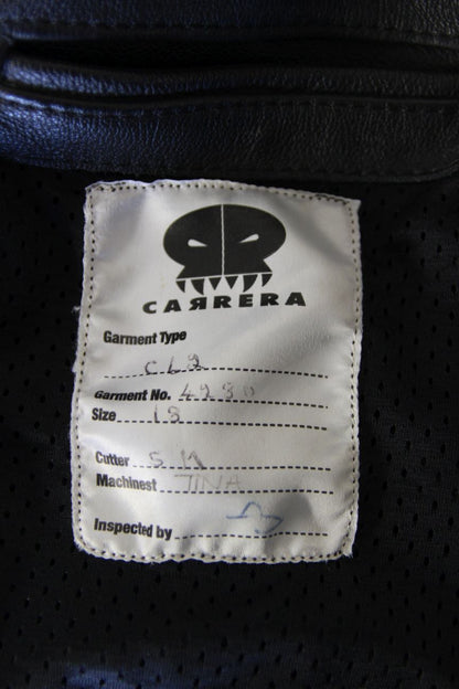 HANDMADE IN BRITAIN CARRERA LEATHERS BIKER JACKET + REMOVABLE CE ARMOUR SIZE 18