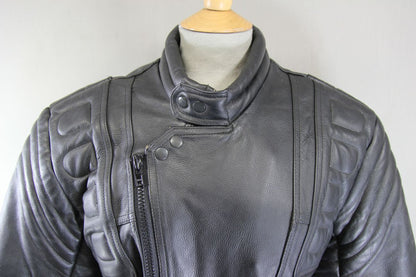 CLASSIC BLACK ACE LEATHERS BIKER JACKET 38-40 INCH